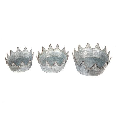 Clayre & Eef Pflanzenhalter set van 3 Grau Metall