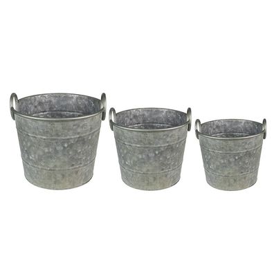 Clayre & Eef Pflanzenhalter Ø 32x25 cm Grau Grün Metall