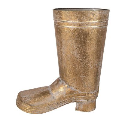 Clayre & Eef Pflanzenhalter Stiefel 37 cm Goldfarbig Metall (Gr. 30x15x37 cm)