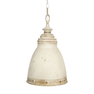 Clayre & Eef Hängelampe Ø 28x45 cm Weiß Beige Eisen