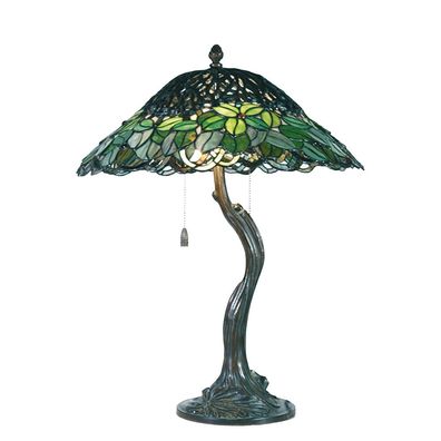 Clayre & Eef Tiffany Tischlampe Ø 47x58 cm Grün Glas