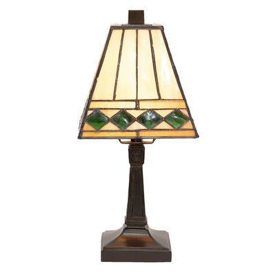 Clayre & Eef Tiffany Tischlampe Ø 20x30 cm Beige Grün Glas