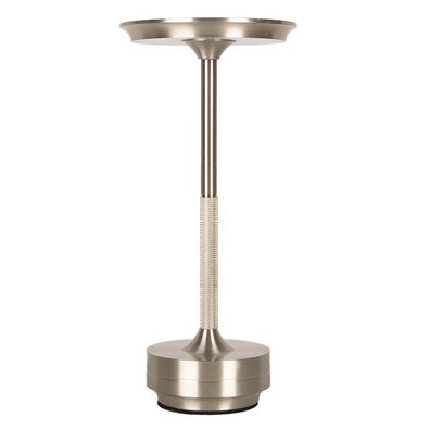 Clayre & Eef Tischlampe Ø 13x28 cm Silberfarbig Metall