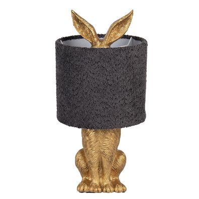 Clayre & Eef Tischlampe Kaninchen Ø 20x43 cm Goldfarbig Kunststoff