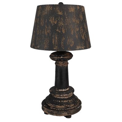 Clayre & Eef Tischlampe Ø 35x64 cm Schwarz Holz