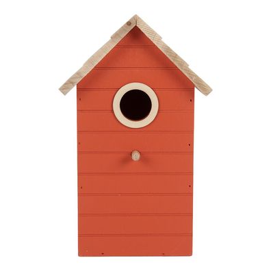 Clayre & Eef Dekoration Vogelhaus 15x10x22 cm Rot Holz (Gr. 15x10x22 cm)