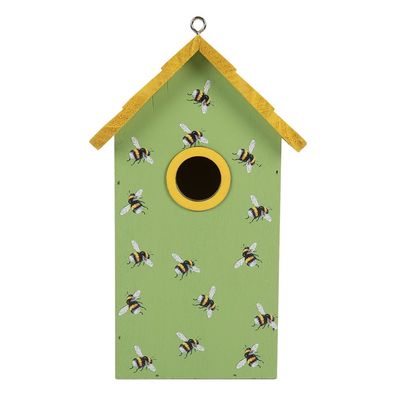 Clayre & Eef Vogelhaus 15x10x22 cm Grün Holz (Gr. 15x10x22 cm)