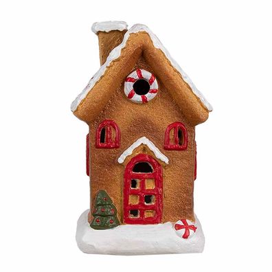 Clayre & Eef Lebkuchenhaus 15 cm Braun Keramik (Gr. 9x7x15 cm)