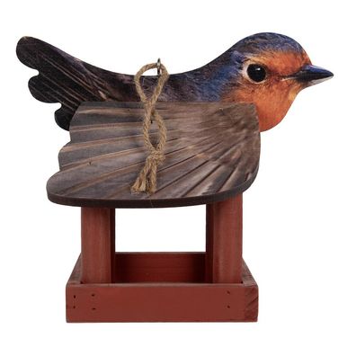 Clayre & Eef Vogelhäuschen 17x25x21 cm Rot Holz (Gr. 17x25x21 cm)