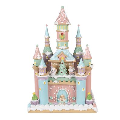 Clayre & Eef Lebkuchenhaus 27x18x42 cm Rosa Polyresin (Gr. 27x18x42 cm)