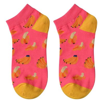 Clayre & Eef Lustige Socken one size Rosa Polyester Bananen