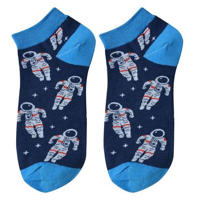 Clayre & Eef Lustige Socken one size Blau Polyester Astronaut