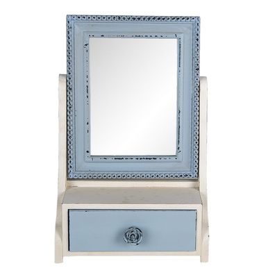 Clayre & Eef Stehspiegel 25x38 cm Blau MDF (Gr. 25x14x38 cm)