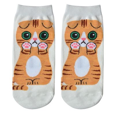 Clayre & Eef Lustige Socken one size Weiß Polyester Katze