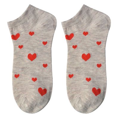 Clayre & Eef Lustige Socken one size Beige Polyester Herzen