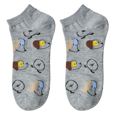 Clayre & Eef Lustige Socken one size Grau Polyester Hunde