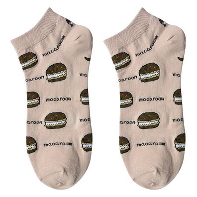 Clayre & Eef Lustige Socken one size Beige Polyester Macarons
