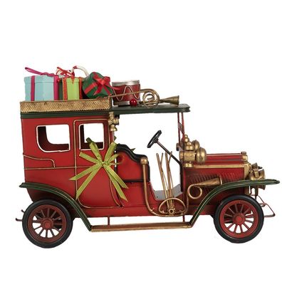 Clayre & Eef Dekorationsfigur Auto 42x18x28 cm Rot Metall (Gr. 42x18x28 cm)