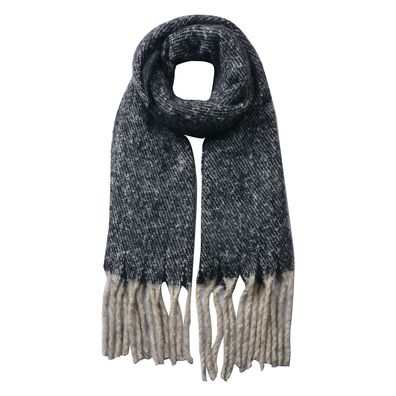 Clayre & Eef Winterschal Damen 50x180 cm Schwarz Synthetisch