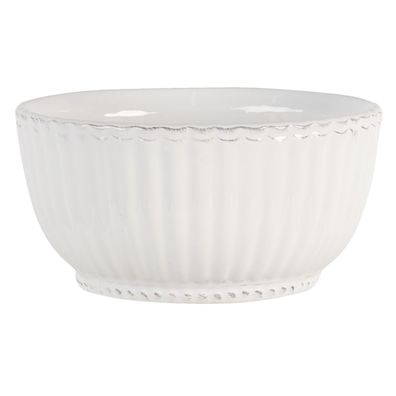 Clayre & Eef Suppenschale Ø 14 cm Weiß Dolomit (Gr. Ø 14x7 cm / 500 ml)