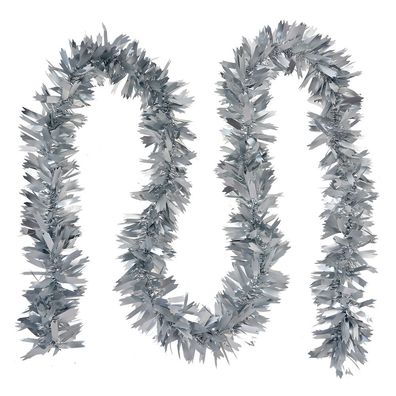 Clayre & Eef Weihnachtsgirlande 200 cm Silberfarbig Kunststoff