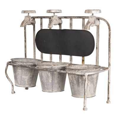 Clayre & Eef Pflanzenhalter 42x15x33 cm Grau Eisen (Gr. 42x15x33 cm)