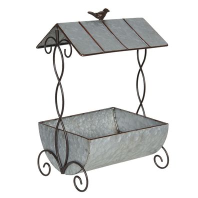Clayre & Eef Pflanzenhalter 43x23x59 cm Grau Eisen (Gr. 43x23x59 cm)