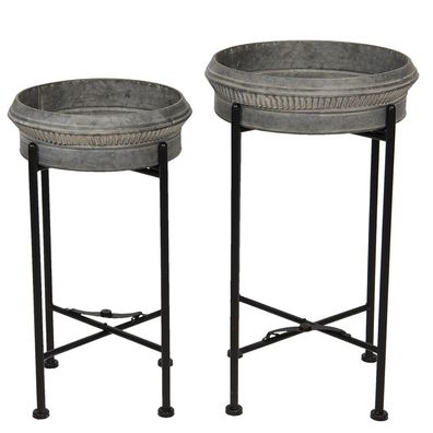 Clayre & Eef Pflanzenhalter Schwarz Eisen (Gr. (2) Ø 40x68 / Ø 35x61 cm)
