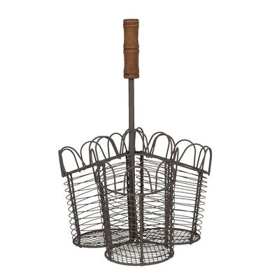 Clayre & Eef Flaschenhalter 23x14x34 cm Braun Eisen (Gr. 25x25x34 cm)