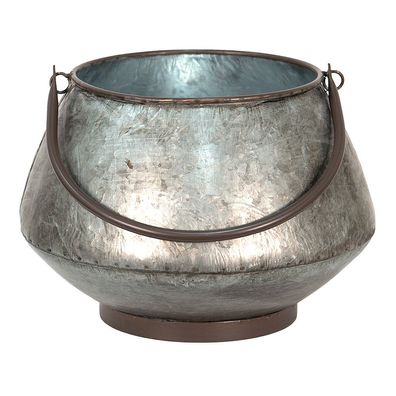 Clayre & Eef Pflanzenhalter ø 28x19 cm Grau Metall (Gr. Ø 28x19 cm)