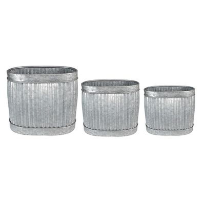 Clayre & Eef Pflanzenhalter 38x28x36 cm Grau Metall