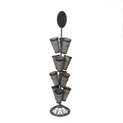 Clayre & Eef Pflanzenhalter Ø 36x165 cm Grau Braun Metall (Gr. Ø 36x165 cm)