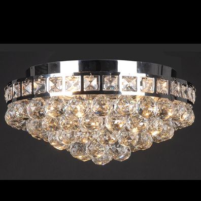 Clayre & Eef Kristall-Deckenlampe Ø 40x20 cm Silberfarbig Eisen