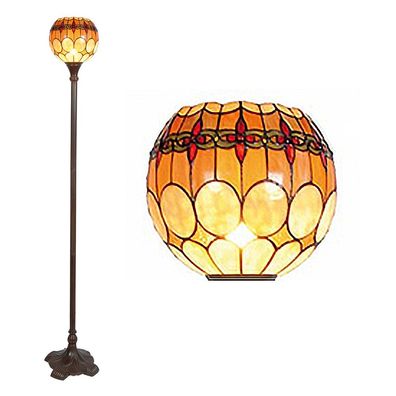Clayre & Eef Tiffany Stehlampe Ø 27x184 cm Braun Gelb Glas