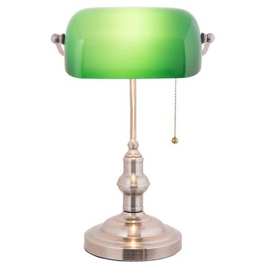 Clayre & Eef Schreibtischlampe Bankerslampe 27x17x41 cm Grün Metall