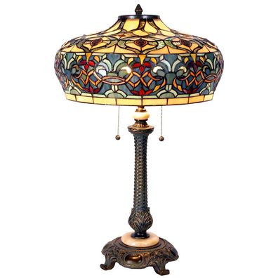Clayre & Eef Tiffany Tischlampe Ø 47x71 cm Blau Glas