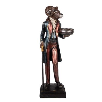 Clayre & Eef Kerzenständer Schaf 13x10x35 cm Braun Kunststoff (Gr. 13x10x35 cm)