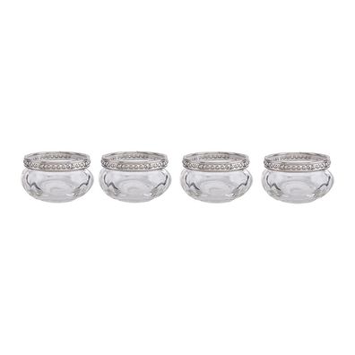 Clayre & Eef Teelichthalter 4er Set Ø 6x3 cm Glas (Gr. (4) Ø 6x3 cm)