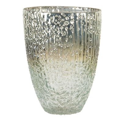 Clayre & Eef Teelichthalter Ø 11x15 cm Türkis Glas (Gr. Ø 11x15 cm)