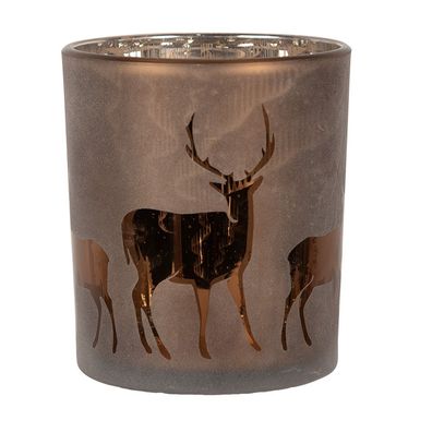 Clayre & Eef Teelichthalter Ø 9x10 cm Braun Glas (Gr. Ø 9x10 cm)