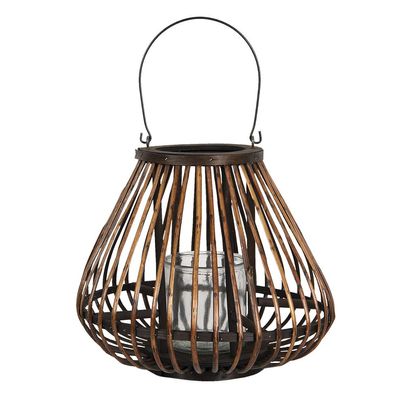 Clayre & Eef Windlicht Ø 36x30 cm Braun Holz (Gr. Ø 36x30 cm)