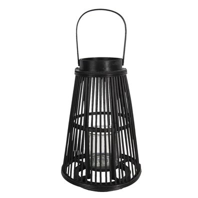 Clayre & Eef Windlicht Ø 28x40 cm Schwarz Holz (Gr. Ø 28x40 cm)