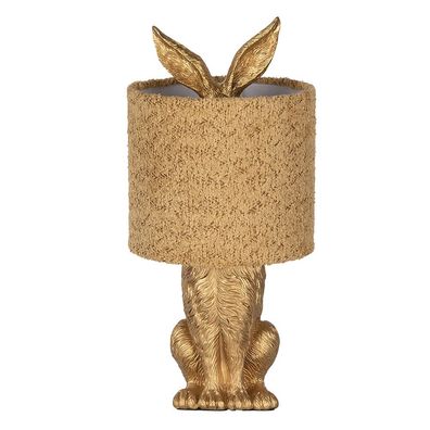 Clayre & Eef Tischlampe Kaninchen Ø 20x43 cm Goldfarbig Kunststoff