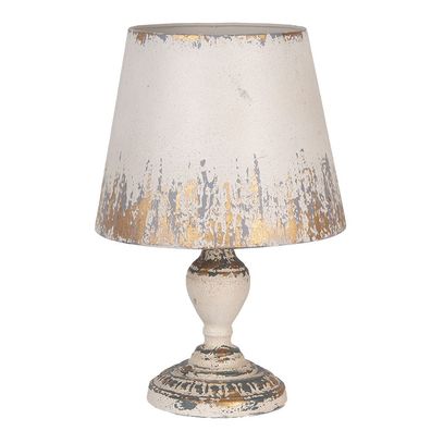Clayre & Eef Tischlampe Ø 32x47 cm Beige Metall