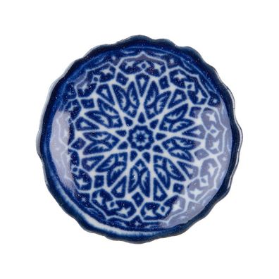 Clayre & Eef Türknauf Ø 4x4 cm Blau Keramik Blume (Gr. Ø 4x4 cm)