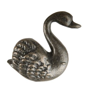 Clayre & Eef Türknauf 6x6 cm Braun Eisen Schwan (Gr. 4x3x5 cm / S3 cm)