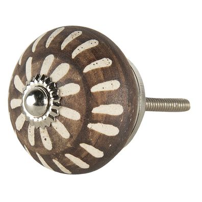 Clayre & Eef Türknauf 4x6 cm Braun Keramik (Gr. 4x3 cm / S3 cm)