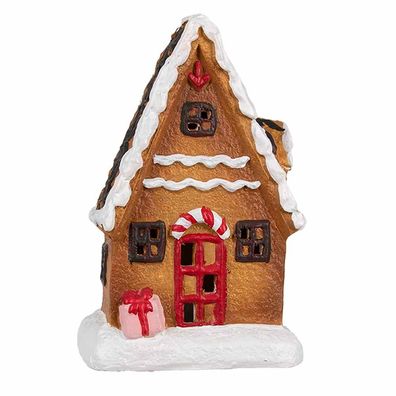 Clayre & Eef Lebkuchenhaus 15 cm Braun Keramik (Gr. 10x7x15 cm)