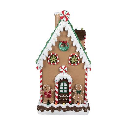 Clayre & Eef Lebkuchenhaus 28x28x51 cm Braun Polyresin (Gr. 28x28x51 cm)