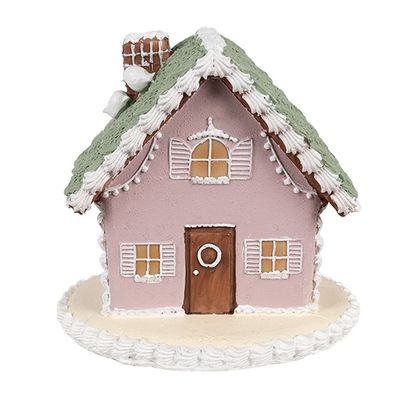 Clayre & Eef Lebkuchenhaus 12 cm Rosa Baumwolle (Gr. 13x13x12 cm)